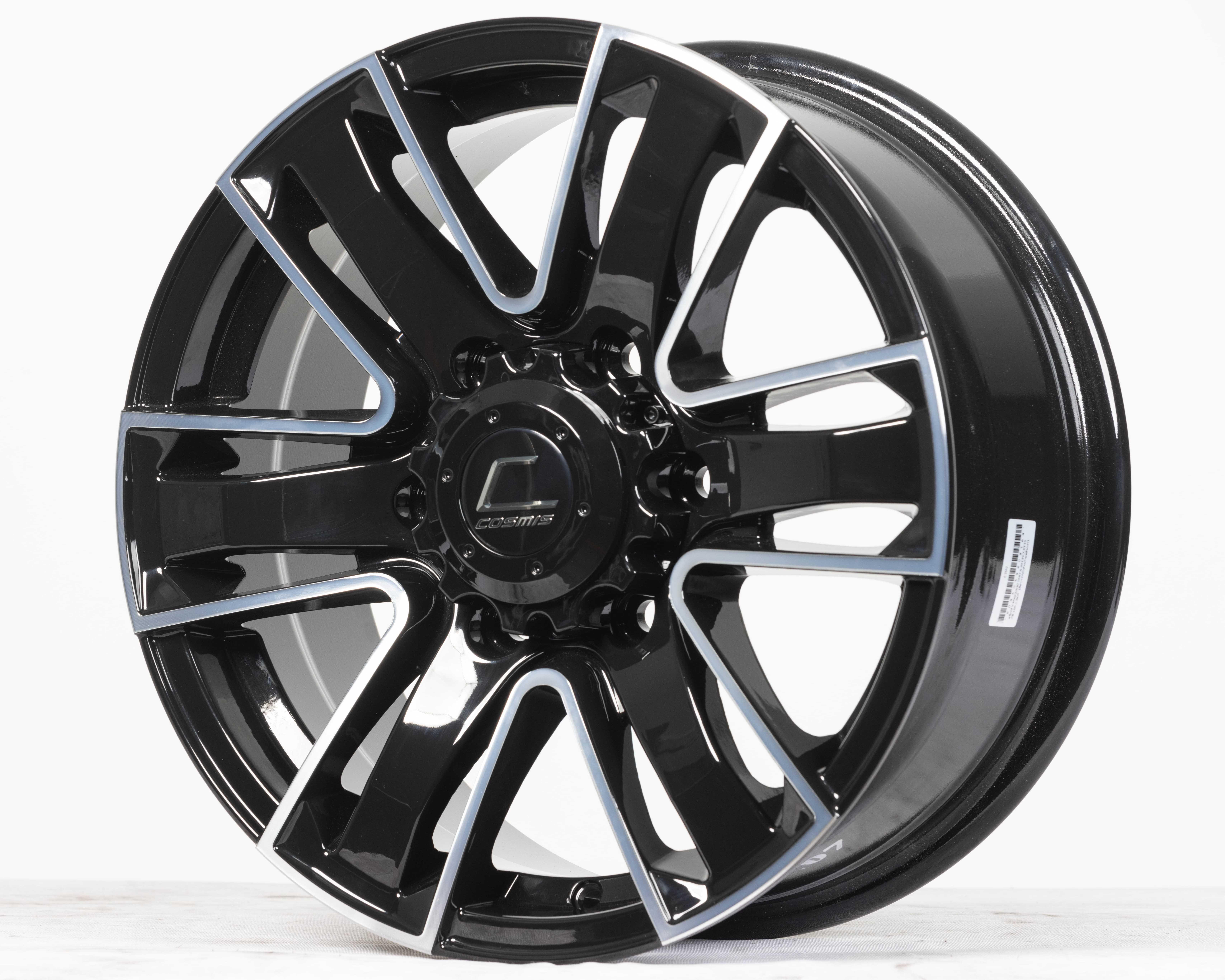 แม็กซ์ V-MAX2/630 16X7.0 6X139.7 ET35 CB.106.1 BCP  (สีดำ+CNCข้างก้านขลิบเงา)