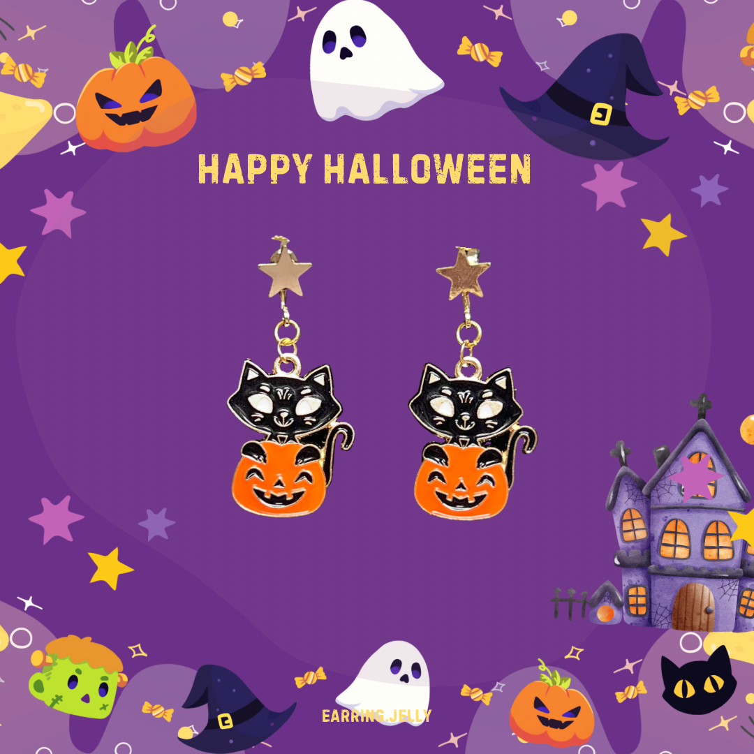 HA ต่างหูหนีบ Halloween แป้นสกรู