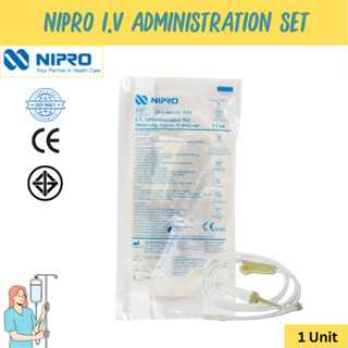 Nipro IV Administration Set สายชุดให้น้ำเกลือ180cm, 20 drops/ml, Sterile [1 Unit]