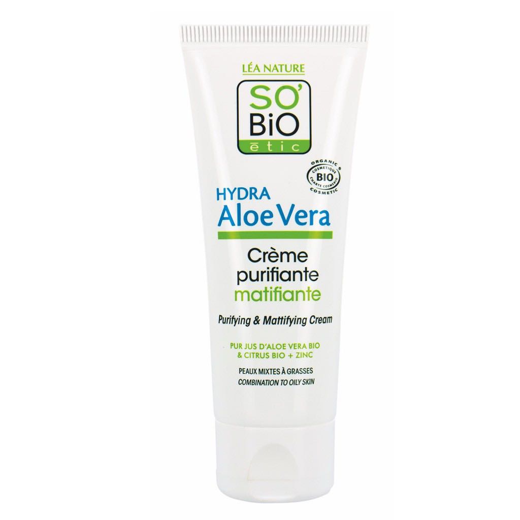 SO'BiO etic | Hydra Aloe Vera Purifying Mattifying Cream 50ml. ครีมบำรุงผิวควบคุมความมันลดการเกิดสิว