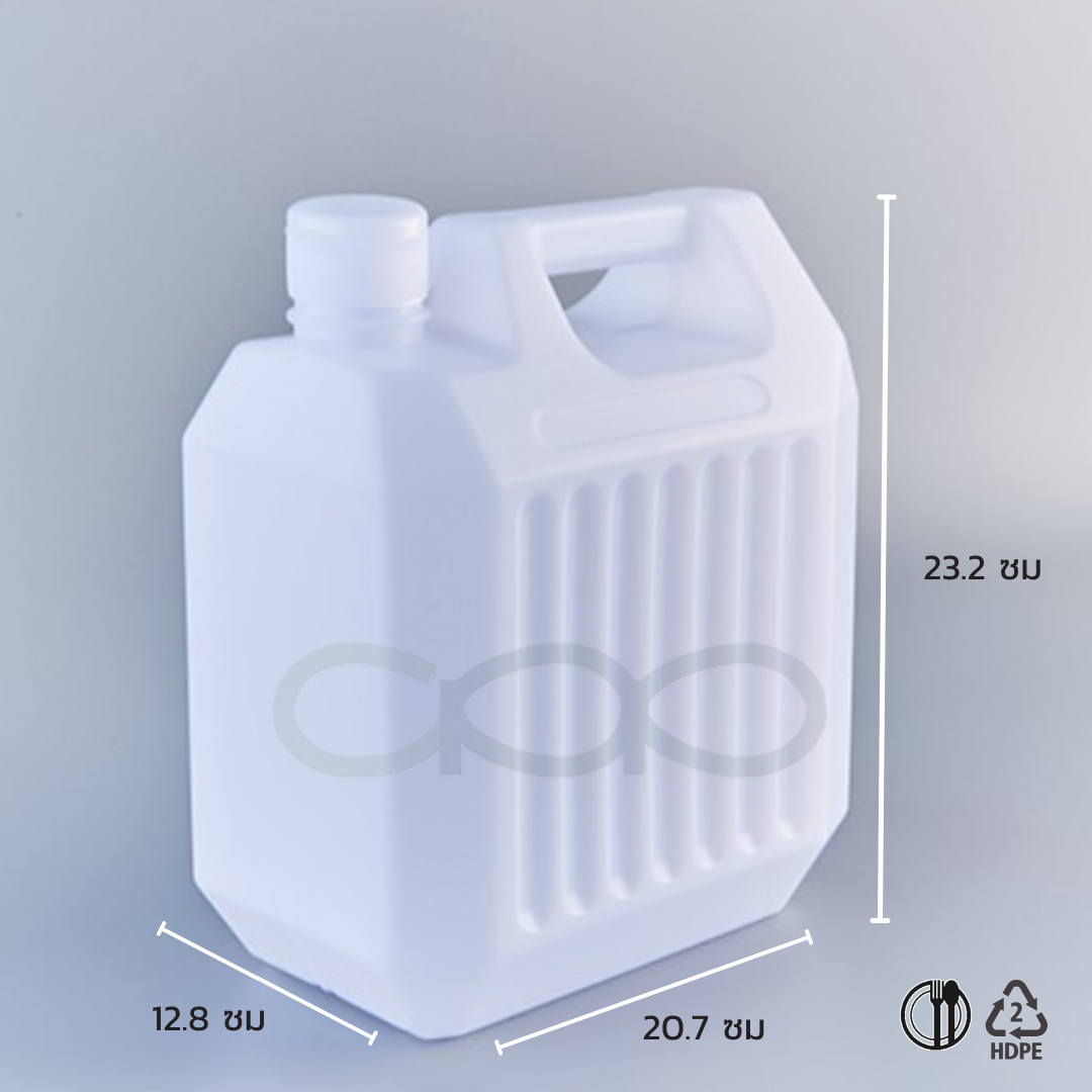 TPS-4.5L-แกลลอนเครื่องปรุง ขนาดบรรจุ 4.5L ทรงเหลี่ยมอ้วน มีลายร่อง น้ำหนัก 195g