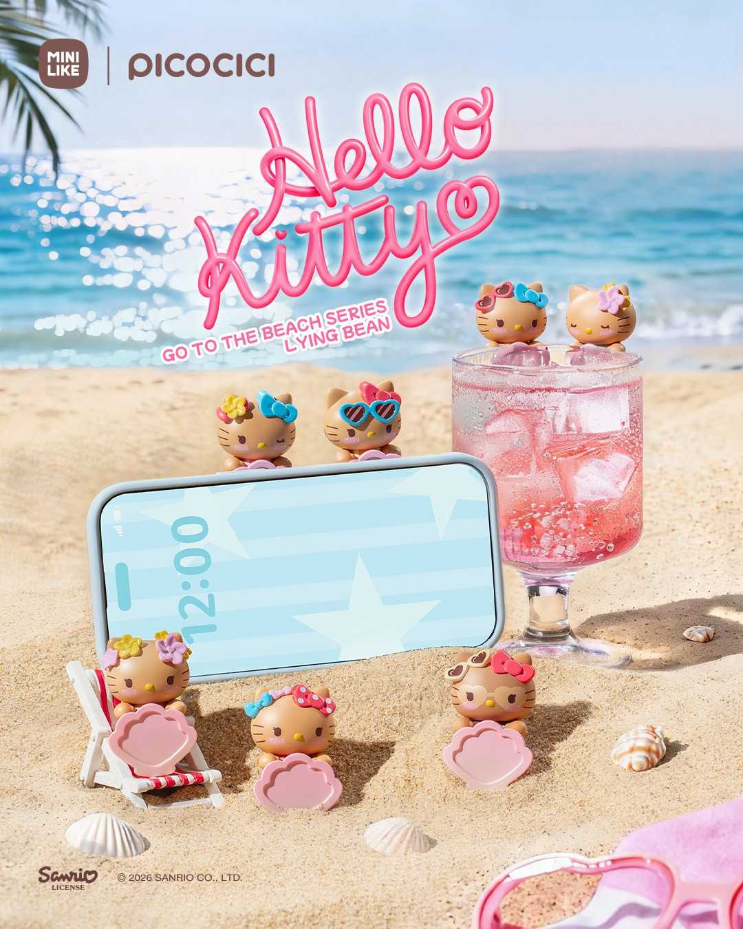 Hello Kitty Style Go To The Beach Series Lying Bean