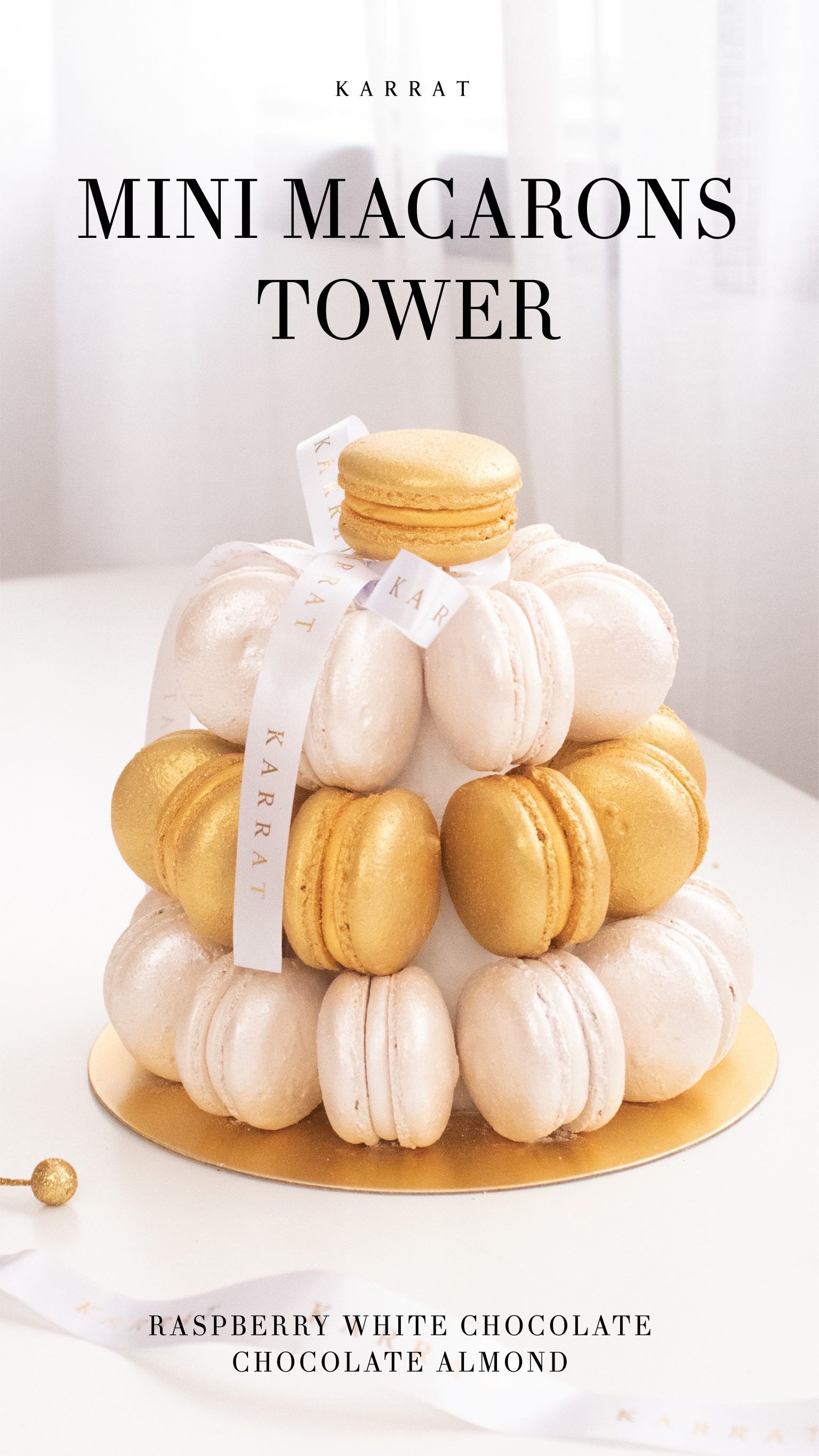 Mini Macarons Tower Gold