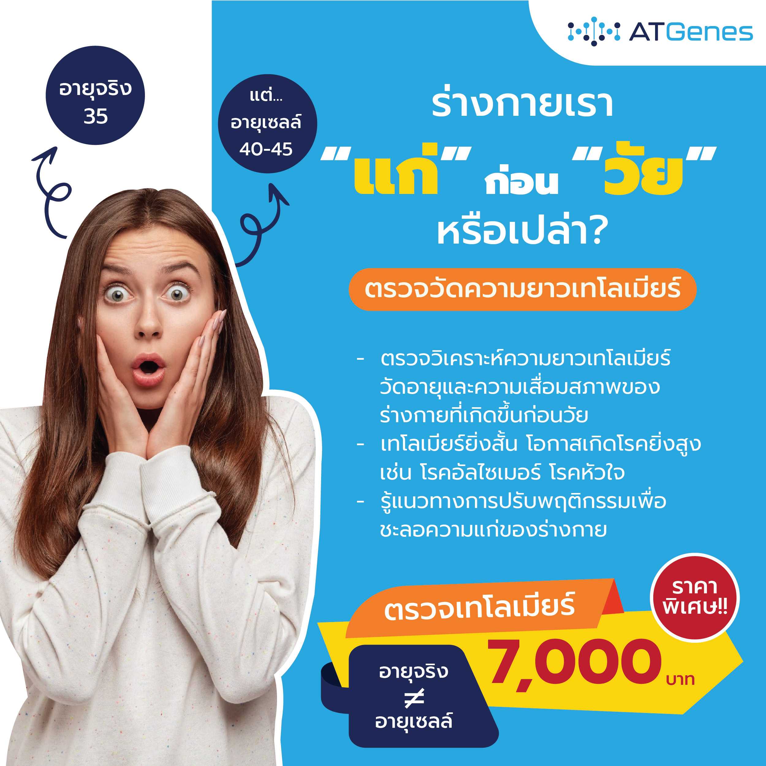 โปรแกรมตรวจวิเคราะห์ความยาวเทโลเมียร์ (Telomere Length Measurement)