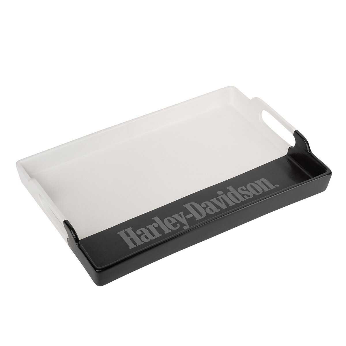 Harley-Davidson® Large Ceramic Serving Tray, White Finish Limited Edition