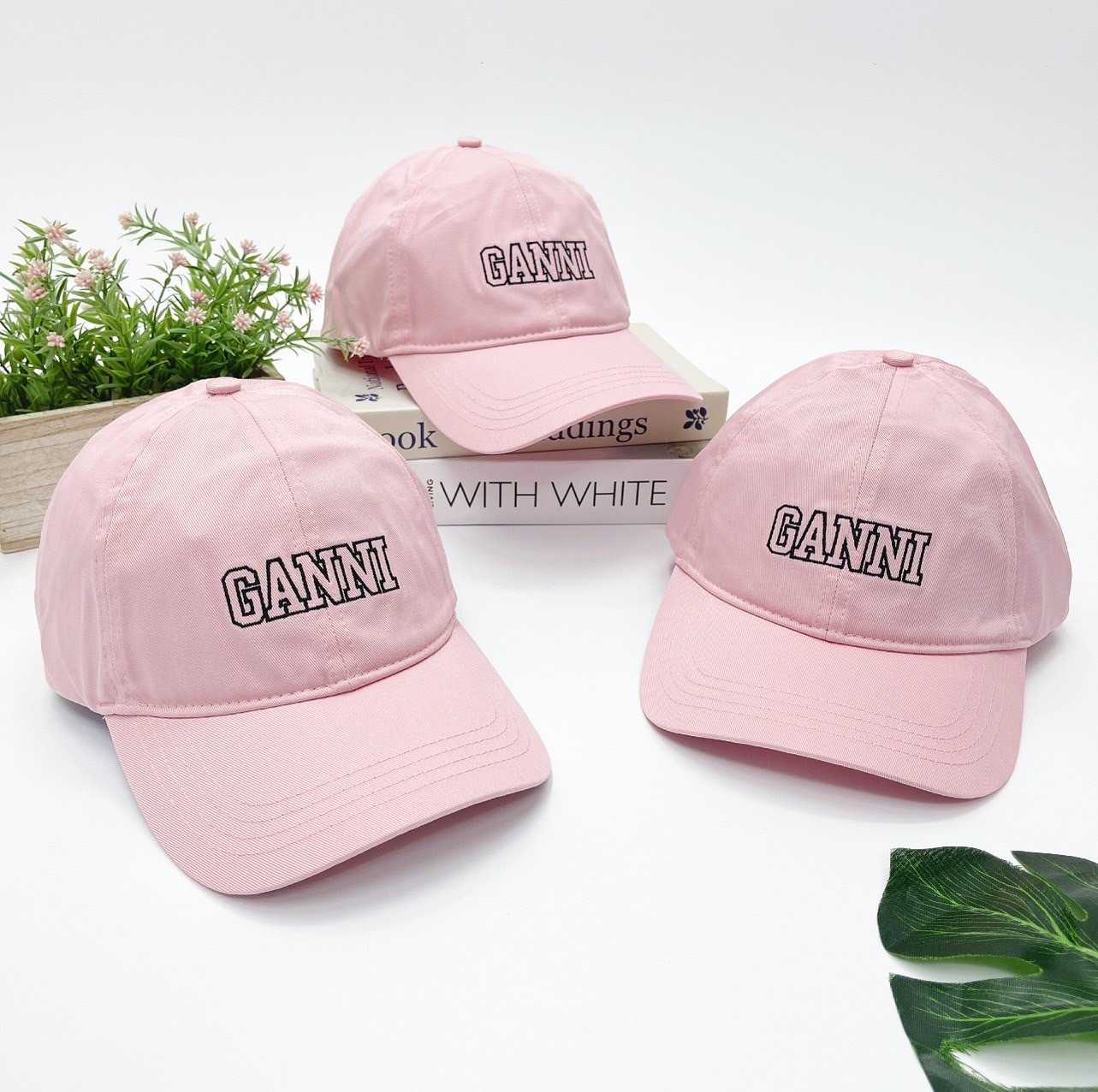 Ganni logo basic cap (Pink)