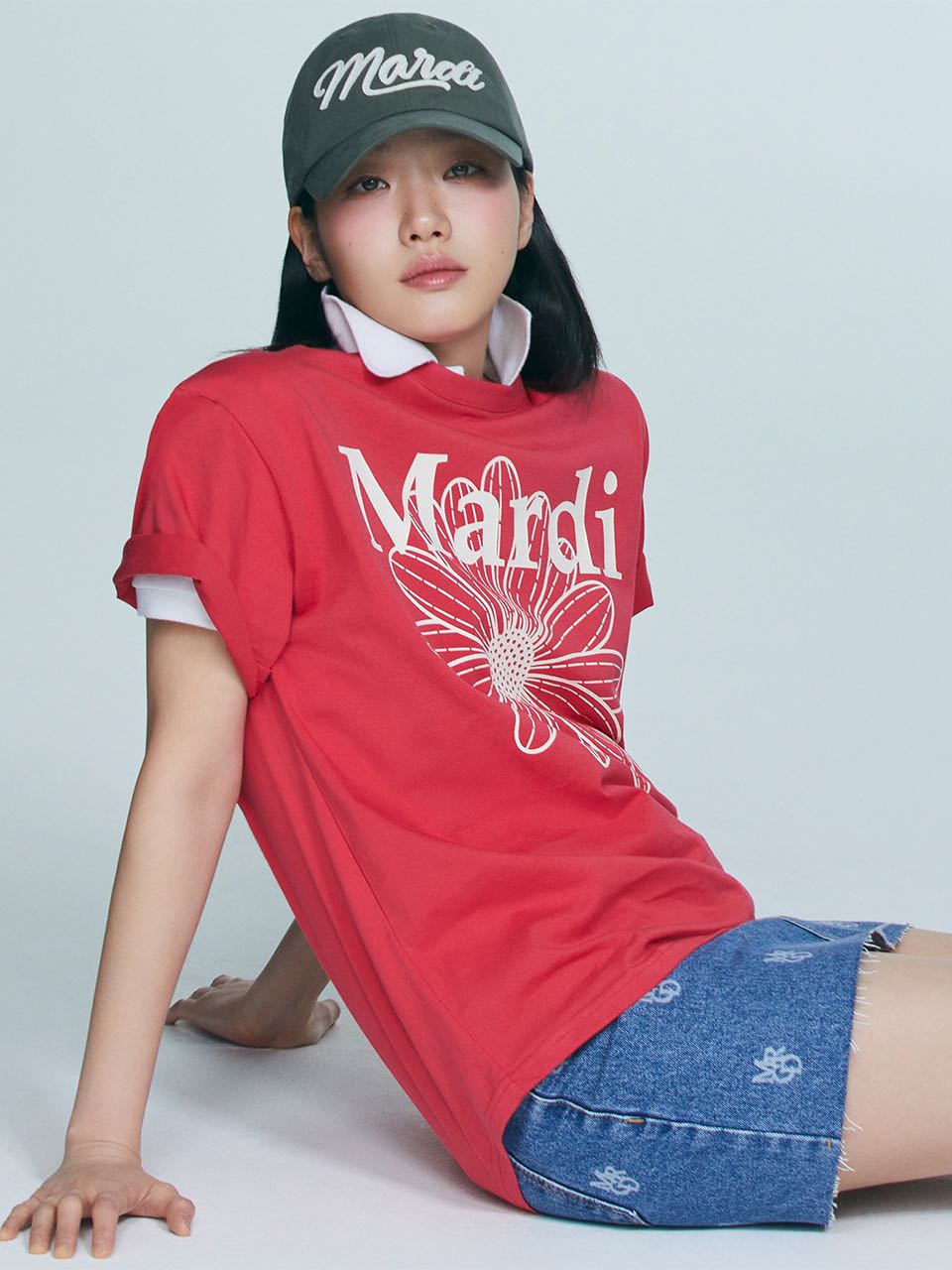 Mardi T-shirt สีแดงชมพู (พร้อมส่ง)