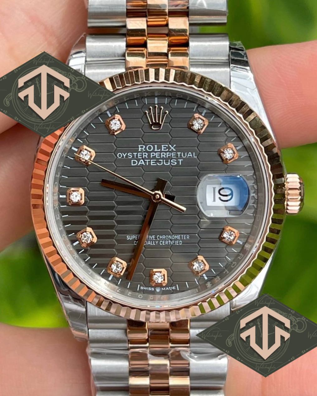 Rolex Datejust Grey Motif 36mm. Twotone Jubilee Ref.126231 EW