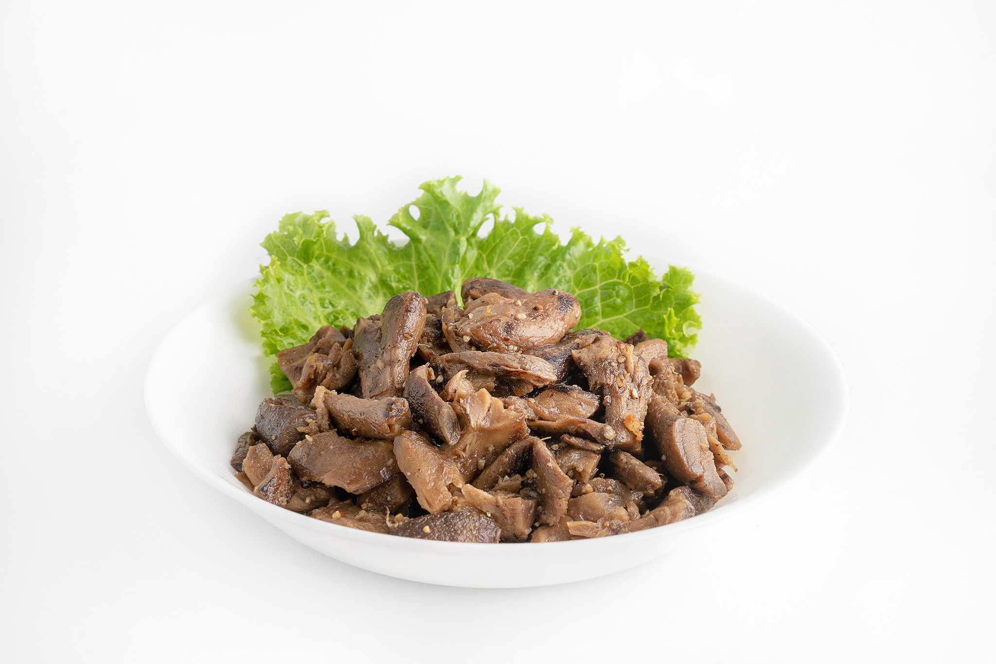 ขาเห็ดผัดพริกไทยดำ Stir fried mushroom's stipe seasoned