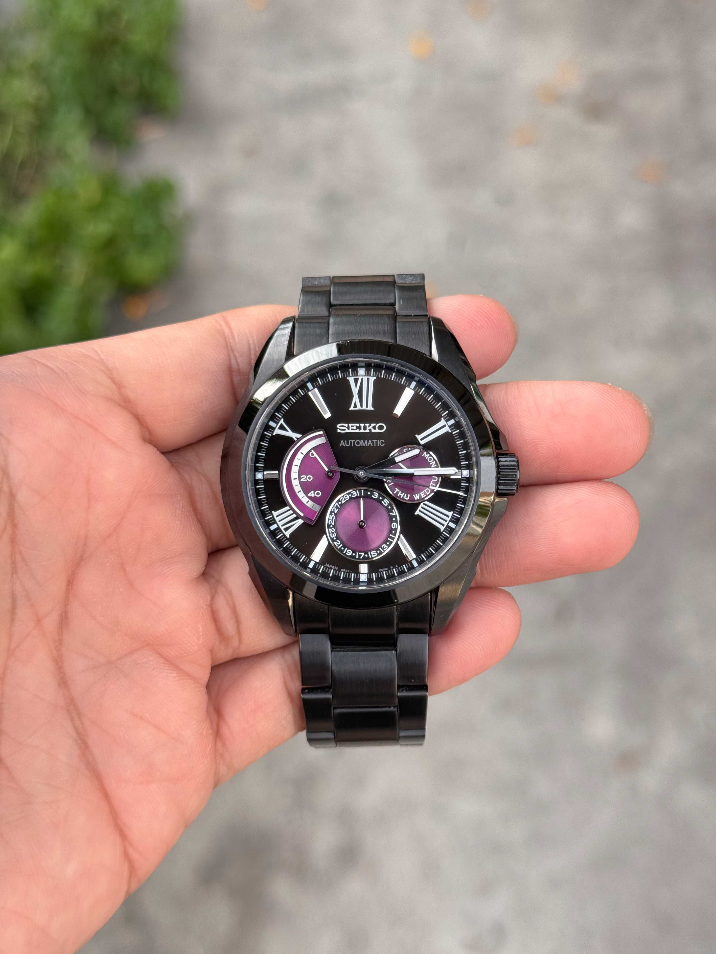Seiko Brightz Power Reserve Automatic 6R21 Day-Date King Size Black PVD JDM