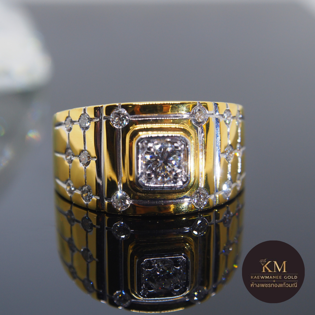 แหวนเพชร Diamond Classic Absolutely Solitaire Men  Ring (90% Gold)