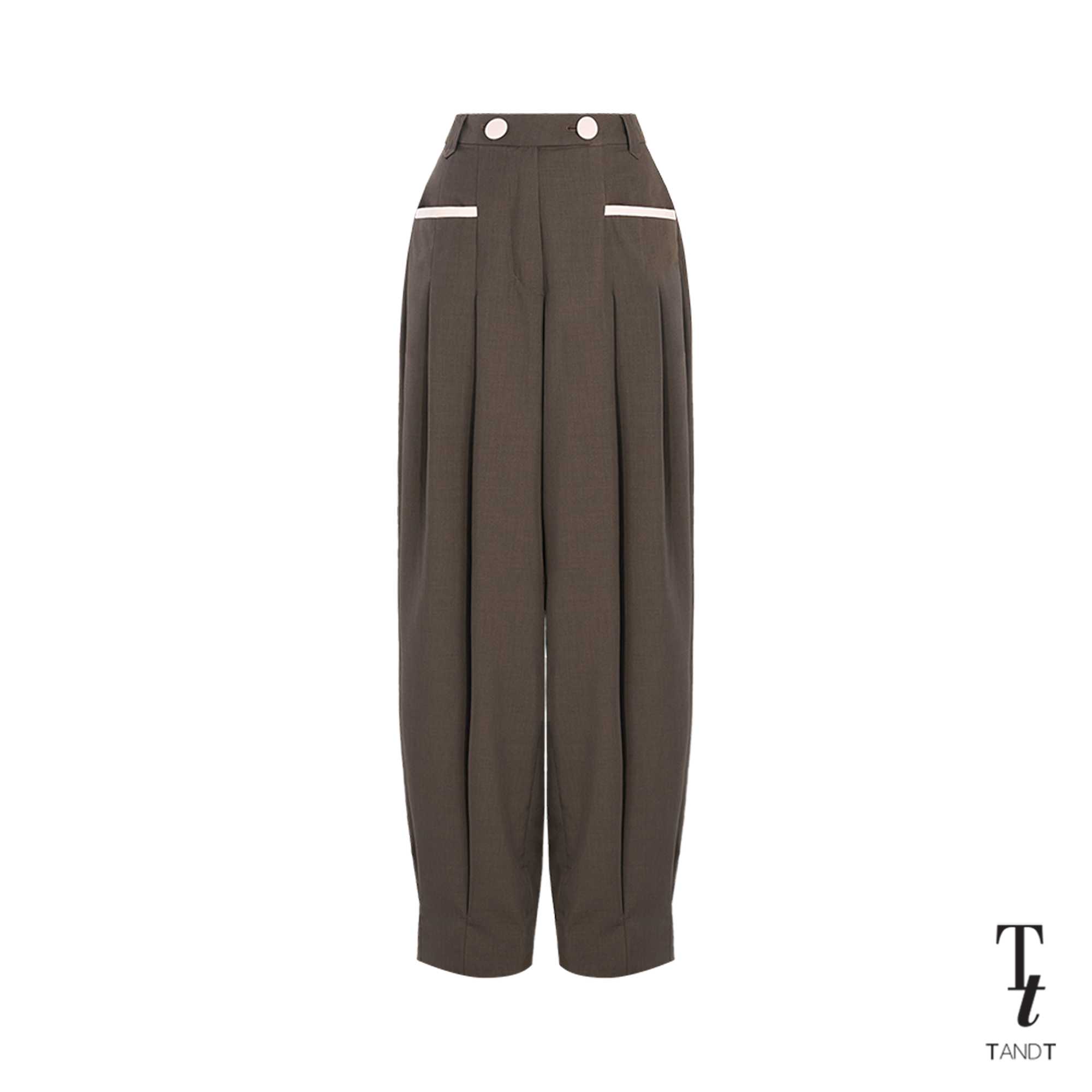 HotelTandT x BewVaraporn - (FABIENNE) BUTTON TRIMMED HAREM PANTS