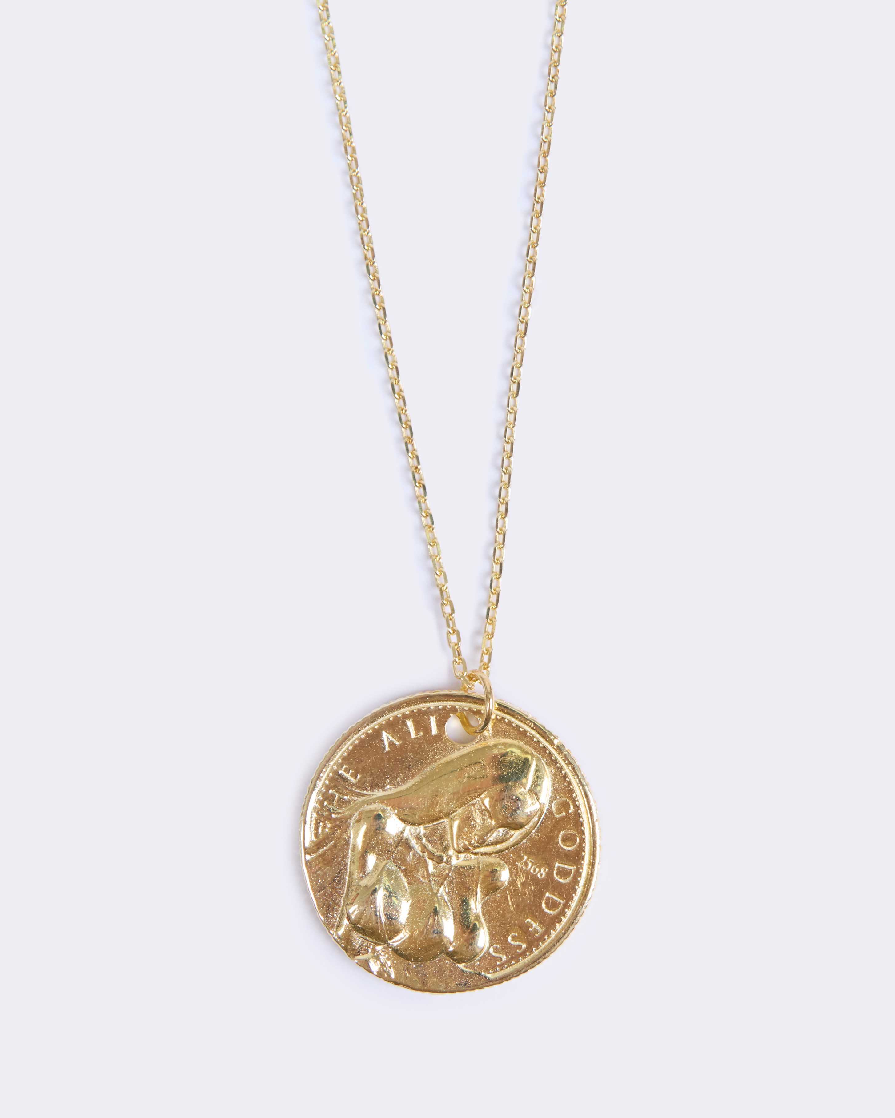 Alien Goddess Coin Necklace