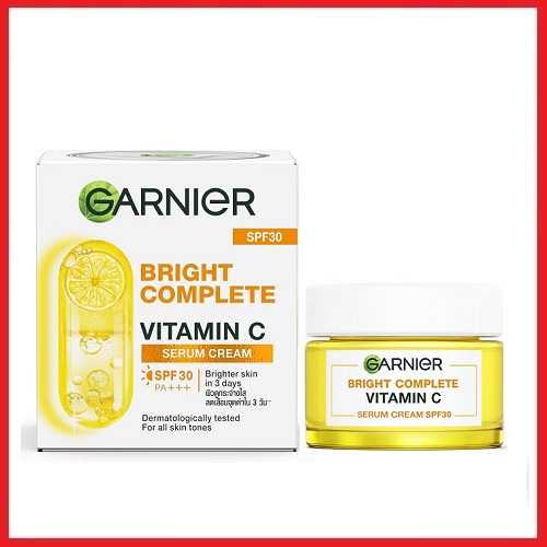 การ์นิเย่ ไบรท์ คอมพลีท Vitamin C เซรั่ม เดย์ ครีม SPF30 PA+++ Garnier Bright Complete Serum Cream