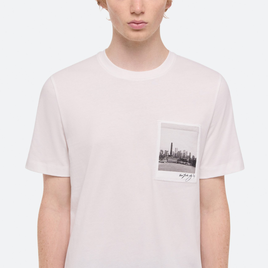 SALE Helmut Lang Skyline Postcard Tee - White