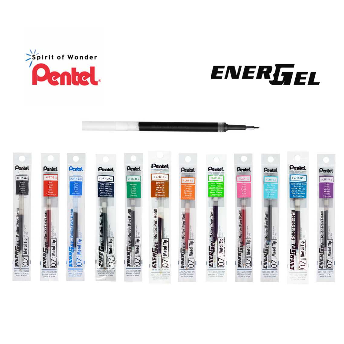 ไส้ปากกาเจลเพ็นเทล Pentel Energel  รุ่น LR7 ขนาด  0.7 MM