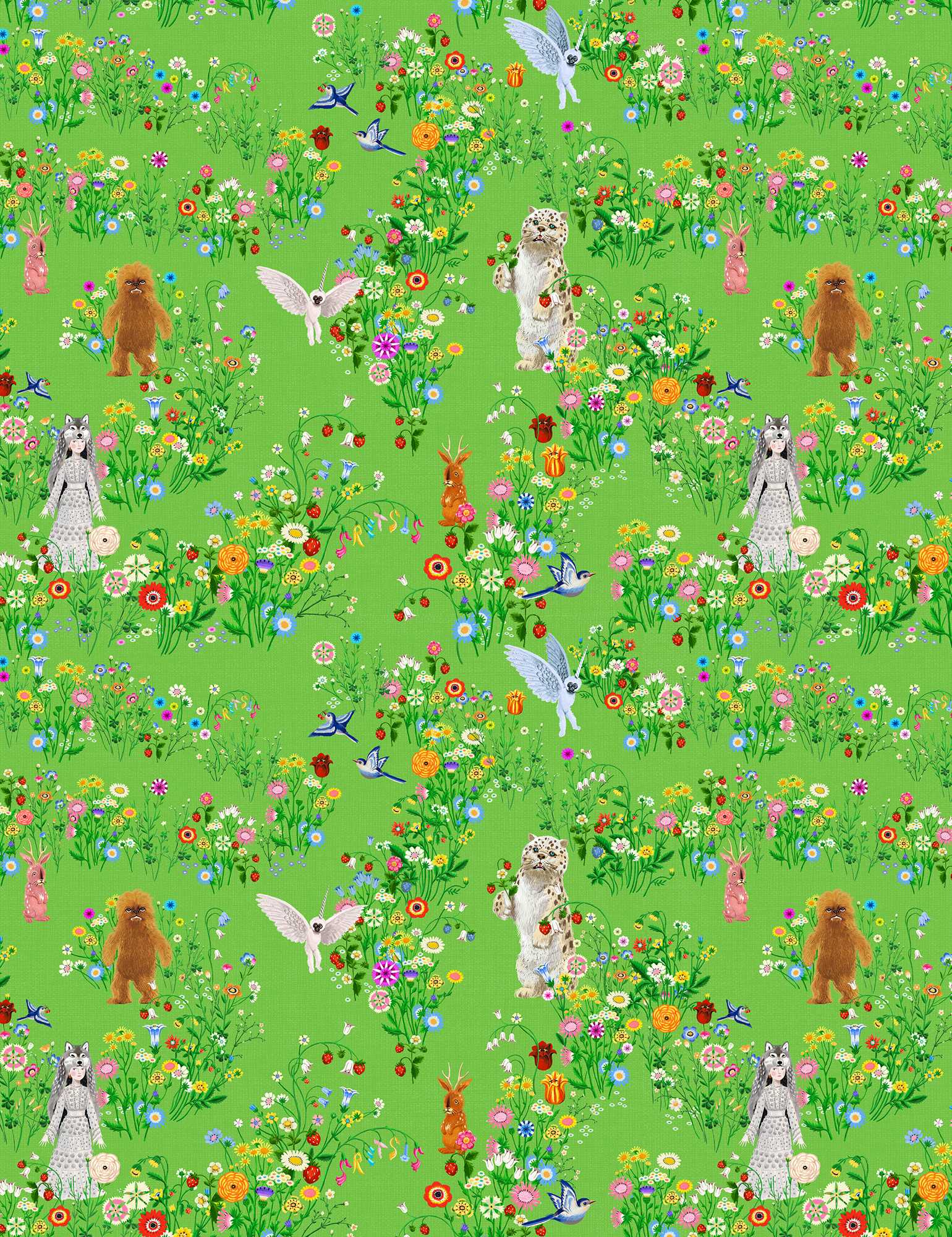 Sretsis Labyrinth Wallpaper (Moss Green)
