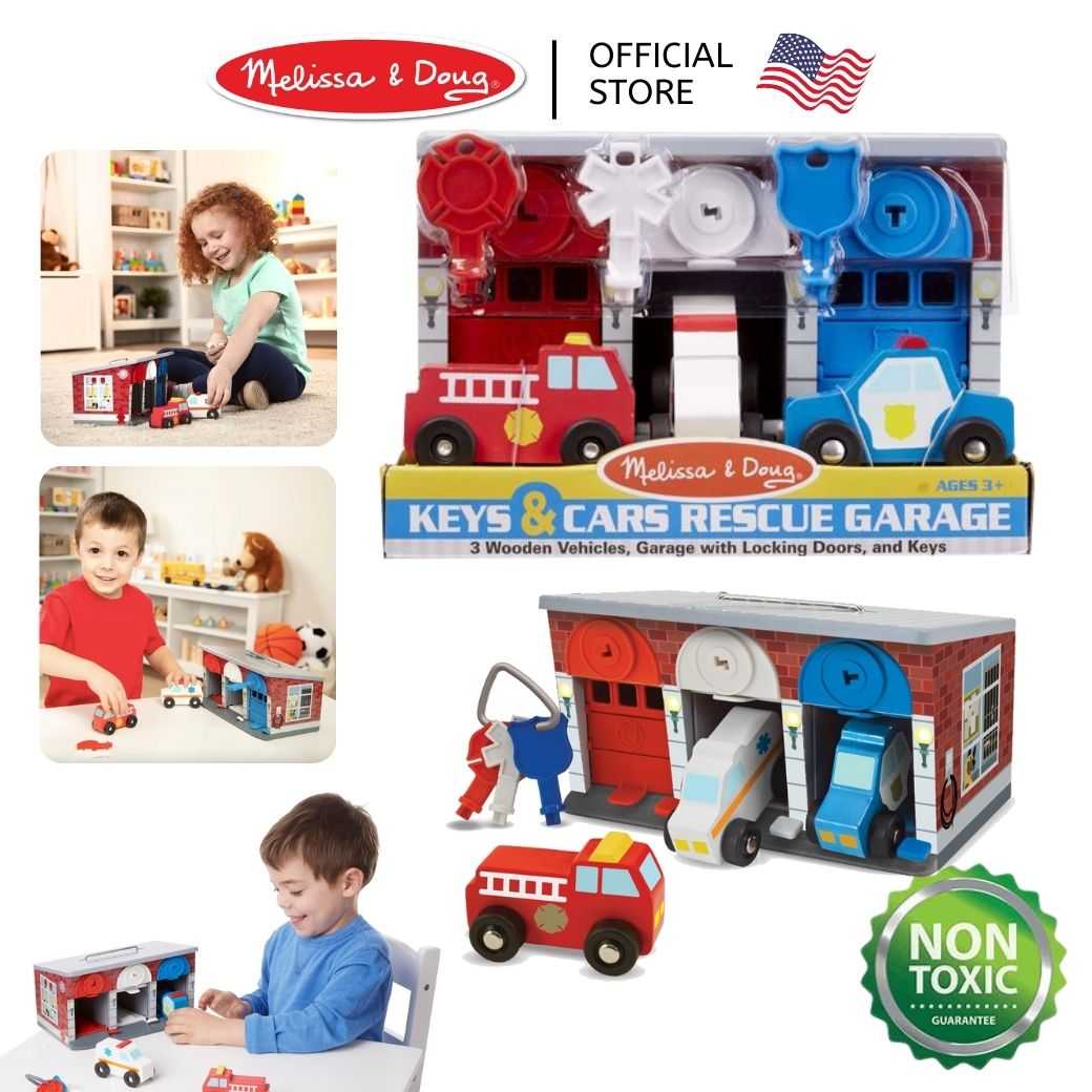 (ของแท้ USA)เซ็ตของเล่นโรงจอดรถ ไขกุญแจ 3 ดอก ชุดเล่นรถกู้ชีพมี 3 แบบ Keys & Cars Rescue Garage 4607