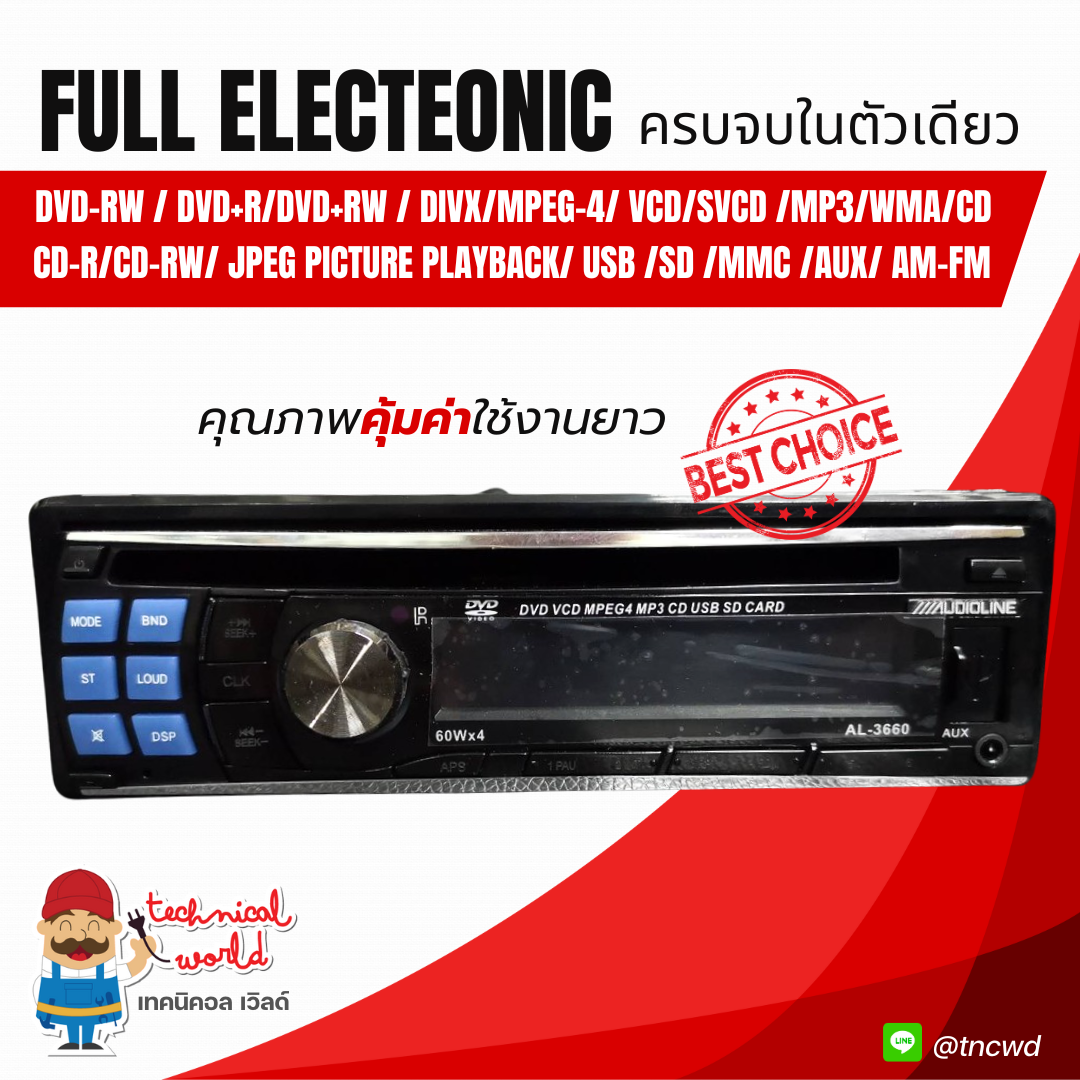 วิทยุ Aline AL-3660 ตัวเดียวเล่นครบจบทุกฟังชั่น ปรับเสียงลูกเล่นหลากหลาย กันกระแทก/ซอตระหว่างใช้งาน