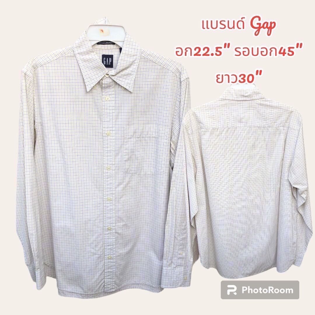 เสื้อเชิ้ตลายสก็อตแขนยาว แบรนด์ห้างงานนอกมือ2เกรดA สินค้าพร้อมจัดส่ง