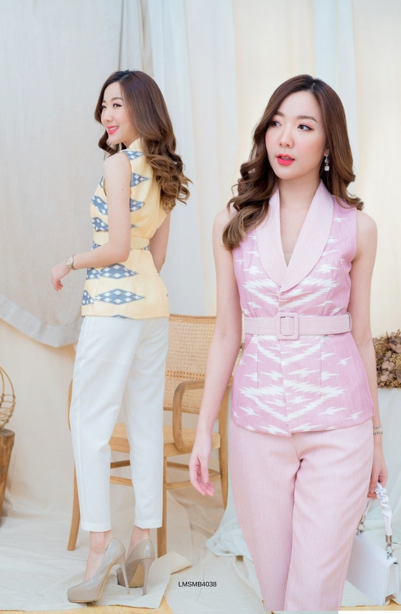 S-2XL ชุดเซ็ตเสื้อกางเกง LMSMB4038