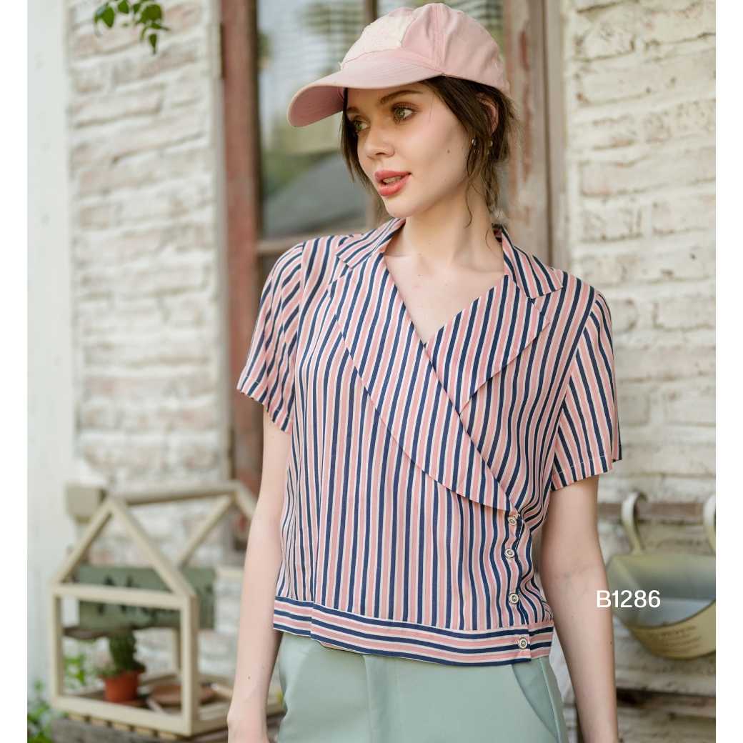 B1286-Cotton ปริ้นท์-ชมพู