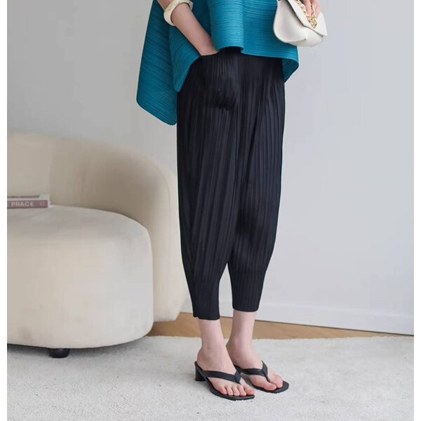 ยาว34 นิ้ว! 2MUAY รุ่น GJO6045 FLUFFY PLEATED PANTS กางเกงอัดพลีทคุณภาพ 15สี FREE SIZE