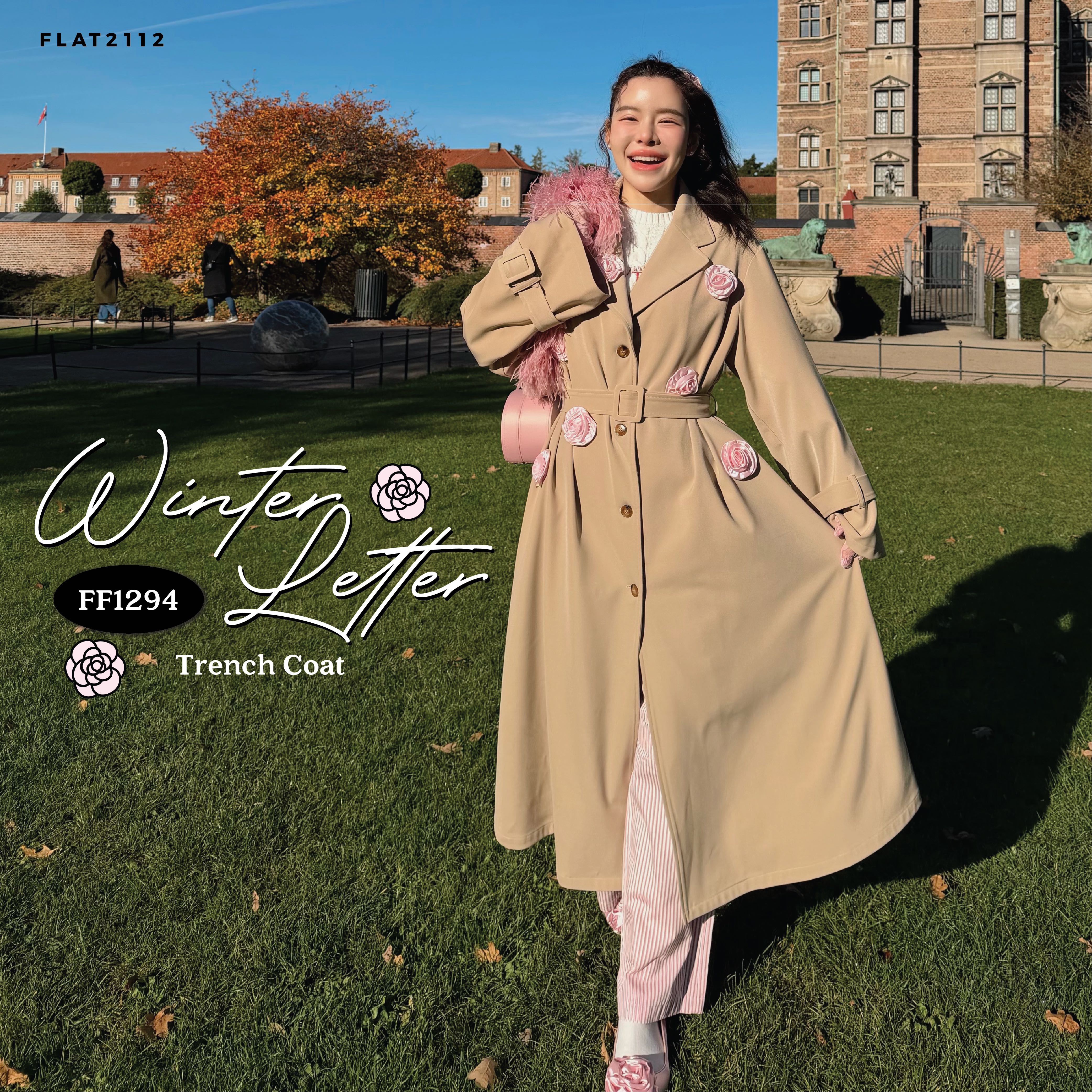FLAT2112 : WINTER LETTER TRECNH COAT (FF1294)