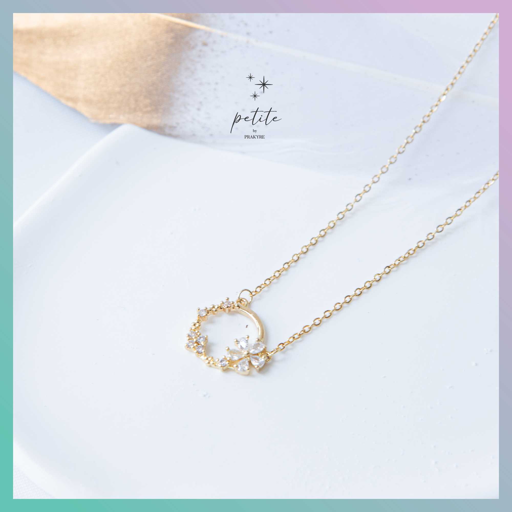 Flower Bouquet Necklace - สร้อยคอ สวนดอกไม้ สีทอง
