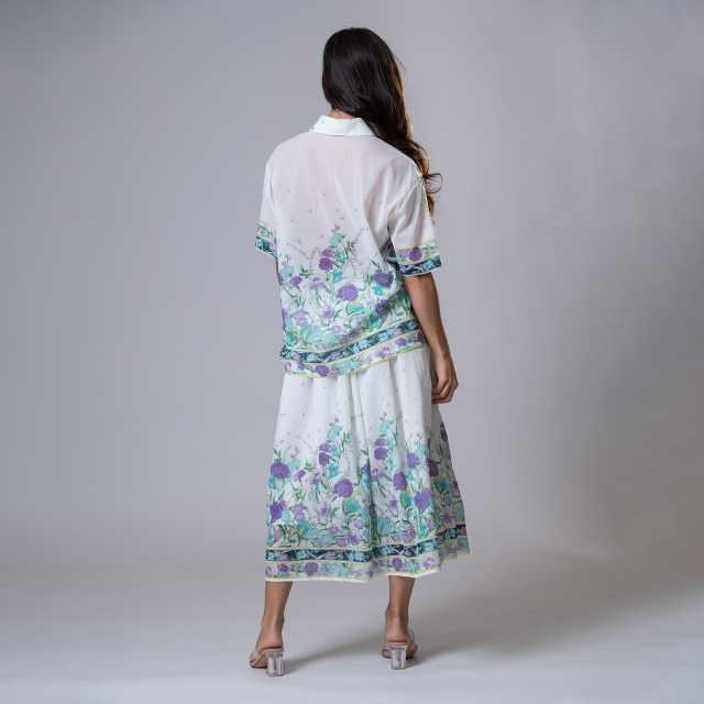 Rebecca Set (White & Purple, Size ML)