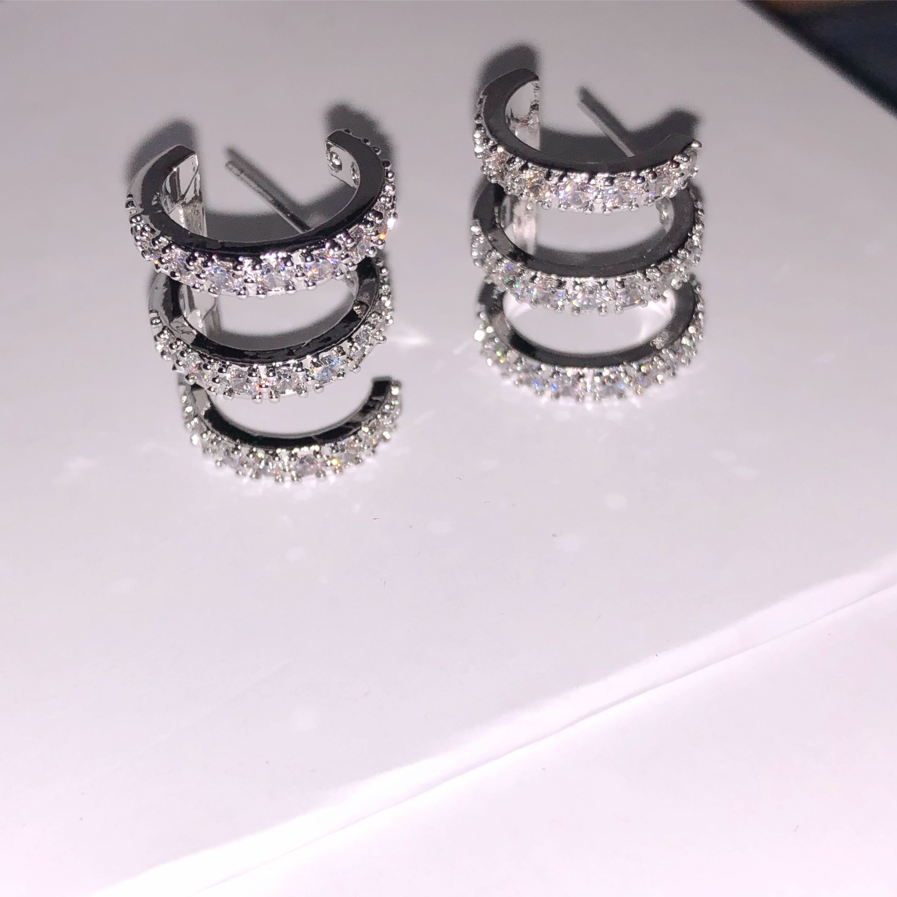 Triple Rows Earrings