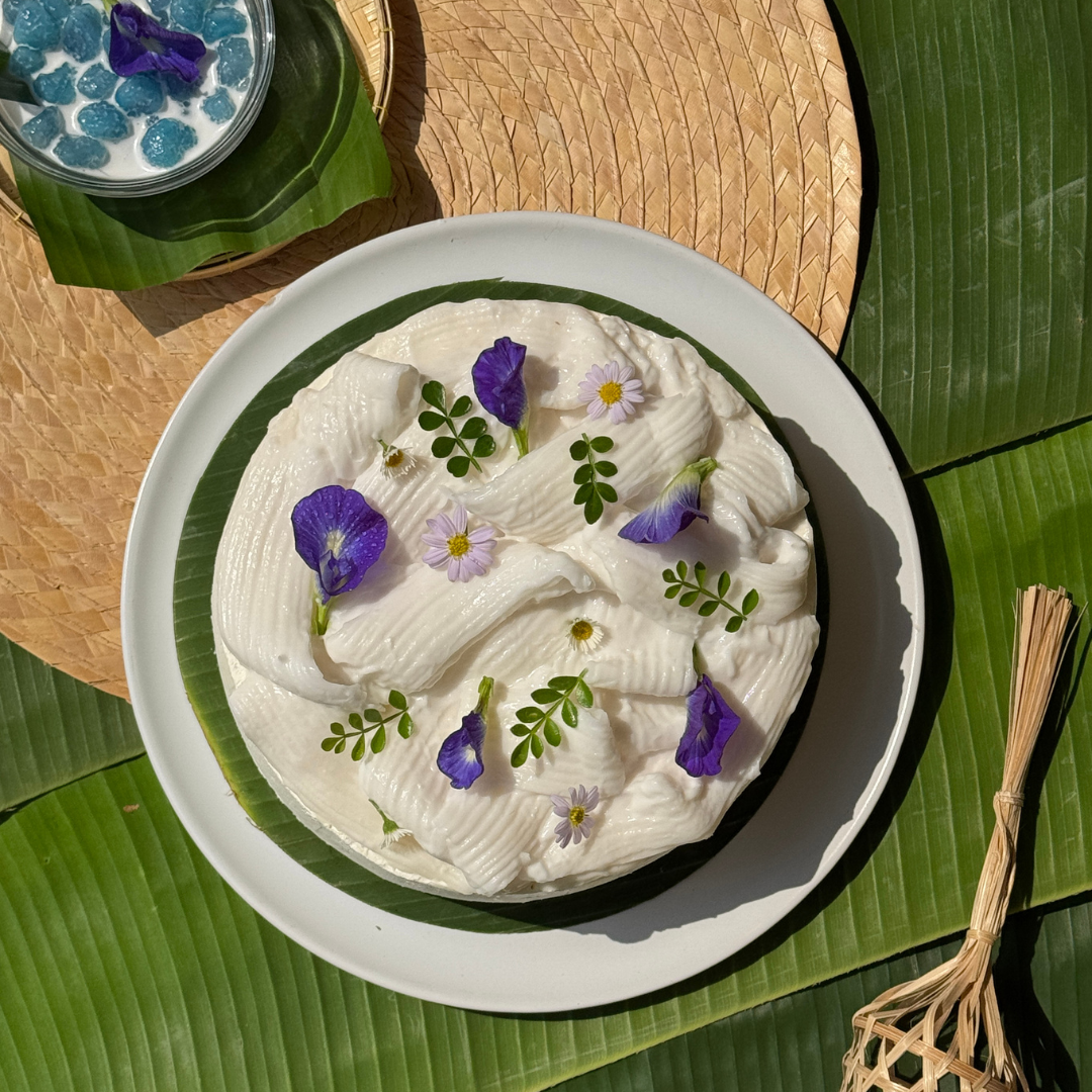 🥥เค้กมะพร้าวทับทิมกรอบอัญชัน