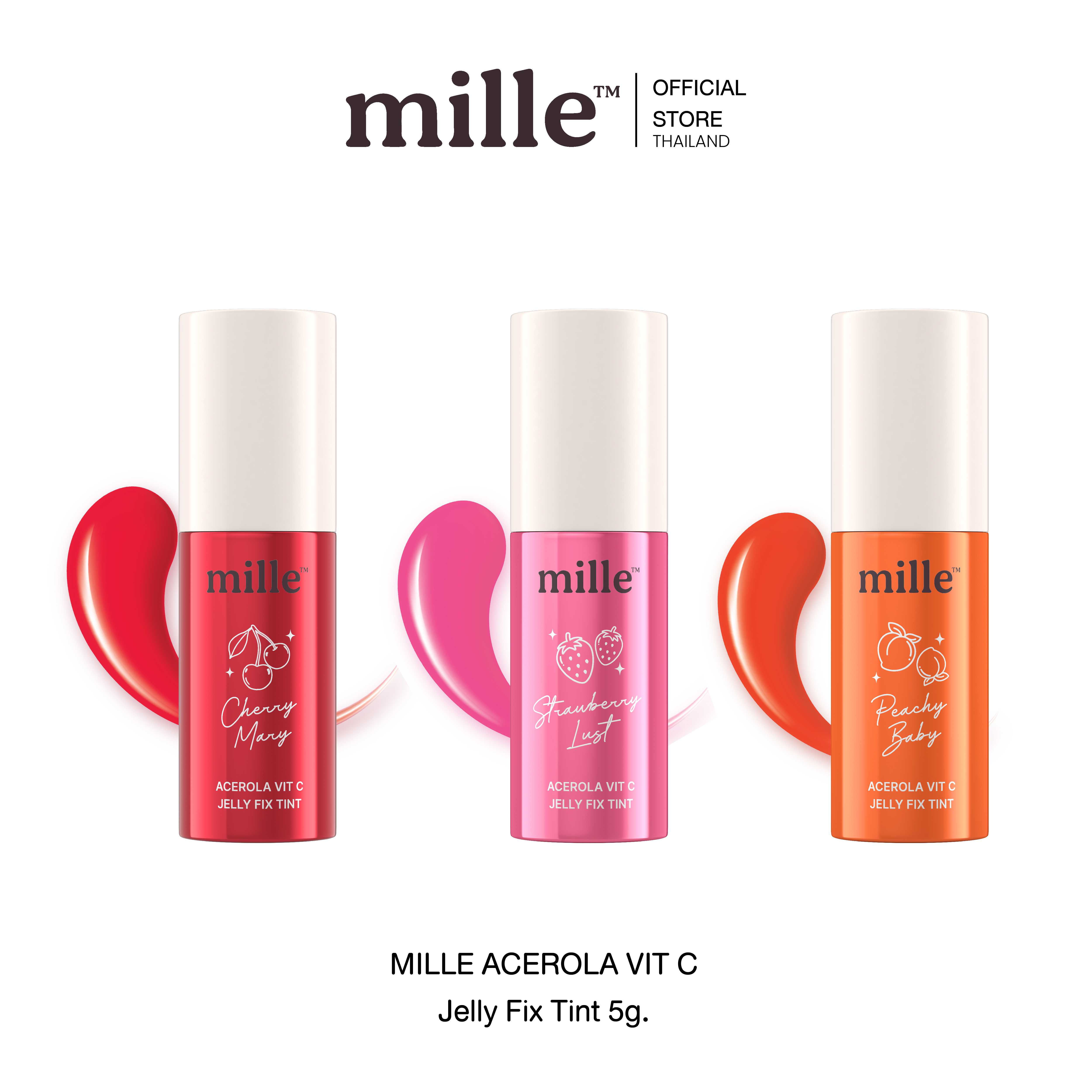 MILLE ลิปเจลลี่ทิ้นส์ ACEROLA VIT C JELLY FIX TINT 5ML.