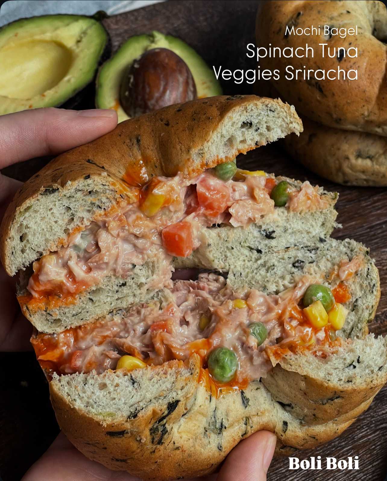 Boli Mochi Bagel Spinach Tuna series