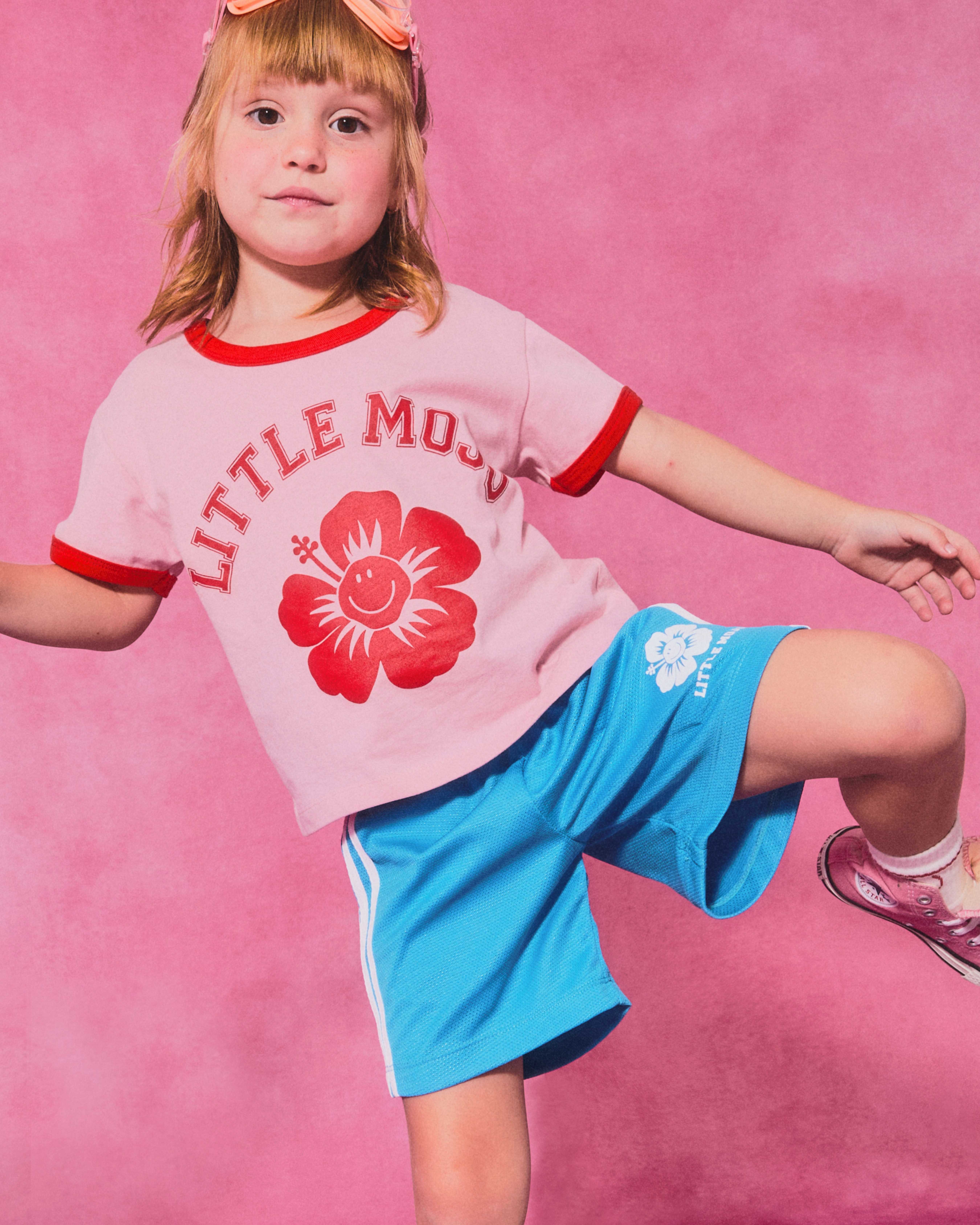 (Look6) Pink Smiley Hibicus Tee Set