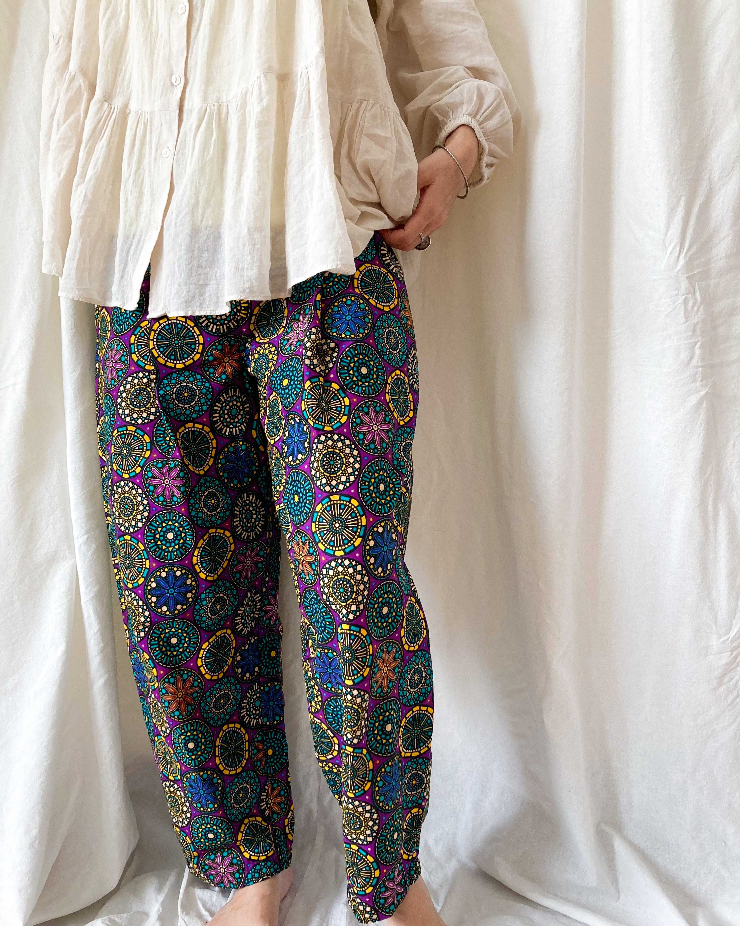 MERMEO【EP-202W】African batik tucked easy pants