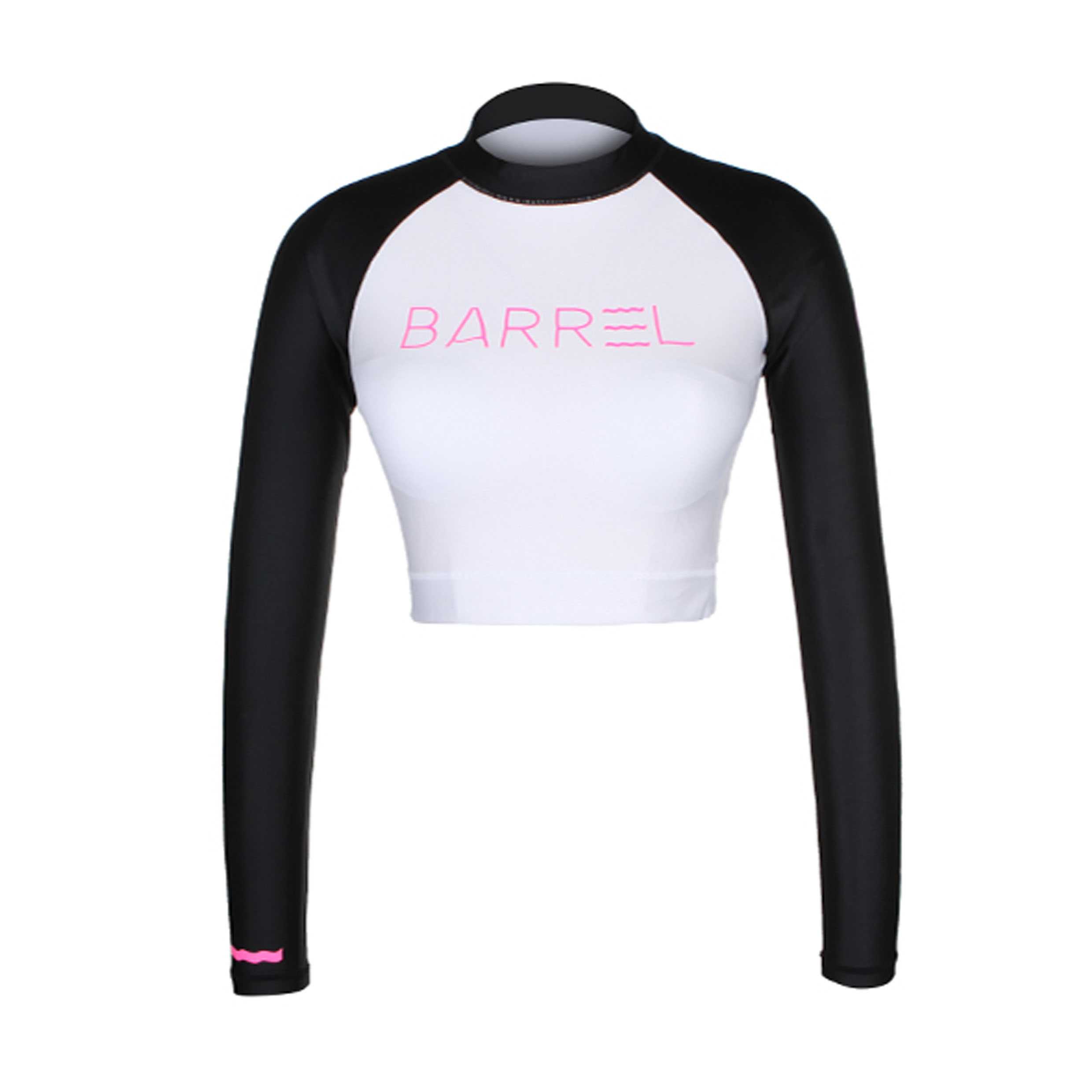BARREL OG CROP RASHGUARD - WHITE/BLACK ชุดว่ายน้ำ ชุดว่ายน้ำแขนยาว ชุดว่ายน้ำผู้หญิง (WATER)