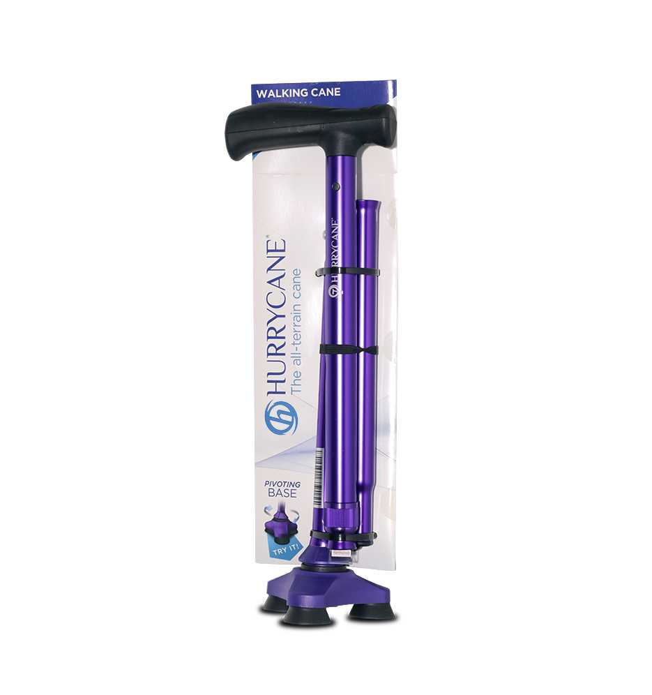 ไม้เท้าเฮอริเคน  Hurrycane ไม้เท้าพับได้ สีม่วง