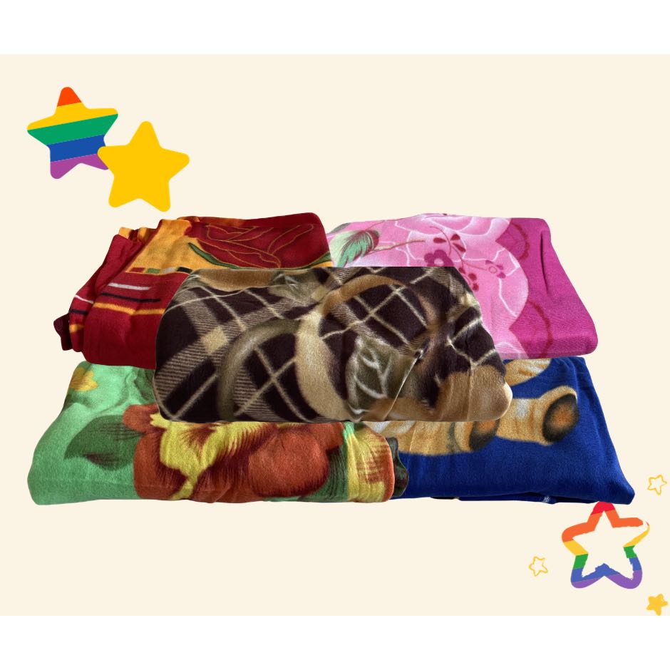 ผ้าห่มสำลี 10 ผืน ลายน่ารักๆ ผ้านุ่มห่มสบาย ขนาด5ฟุต150X180ซม. 