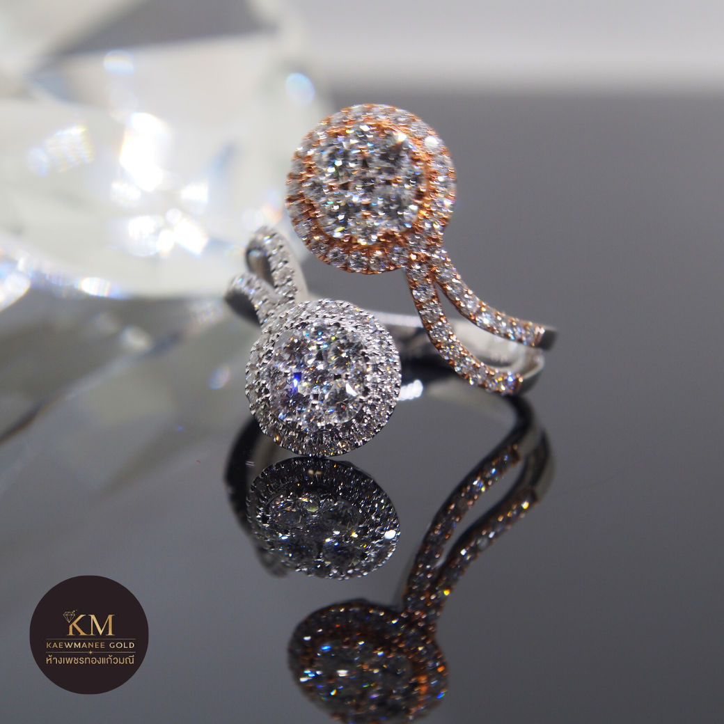 แหวนเพชร Camellia Bloom Ring Twist 2 Tone (90% Gold)