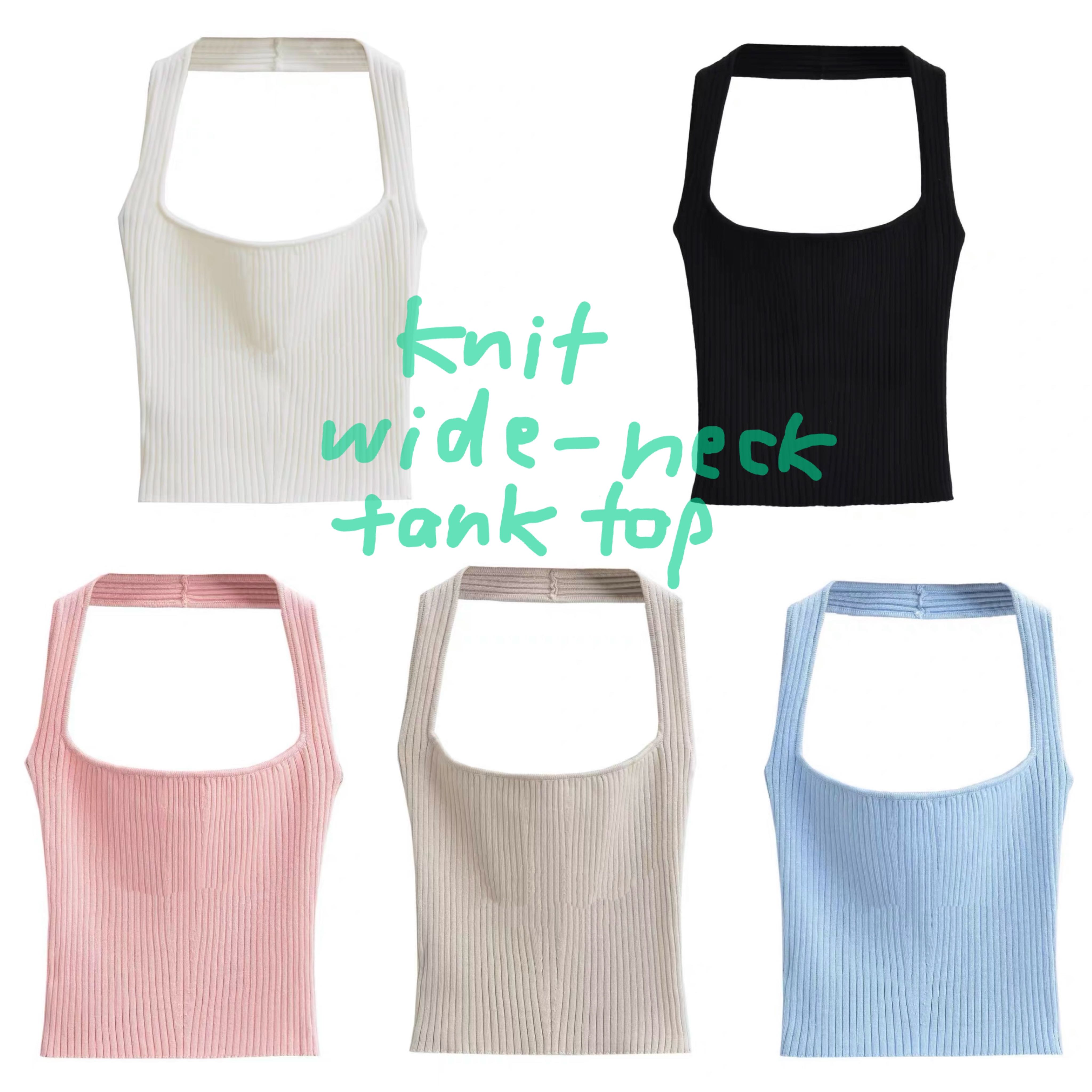 (PRE ORDER) KNIT WIDE-NECK TANK TOP(5colors)