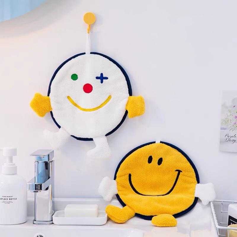 🎀 พร้อมส่ง 🎀 ผ้าเช็ดมือน้องยิ้ม 😊🤍