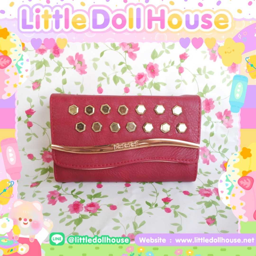 📮SALE‼️พร้อมส่ง‼️👛กระเป๋าสตางค์ กระเป๋าคลัช 2 พับ 2 ช่อง สีแดง✨ สำหรับสะพายข้าง 8นิ้ว