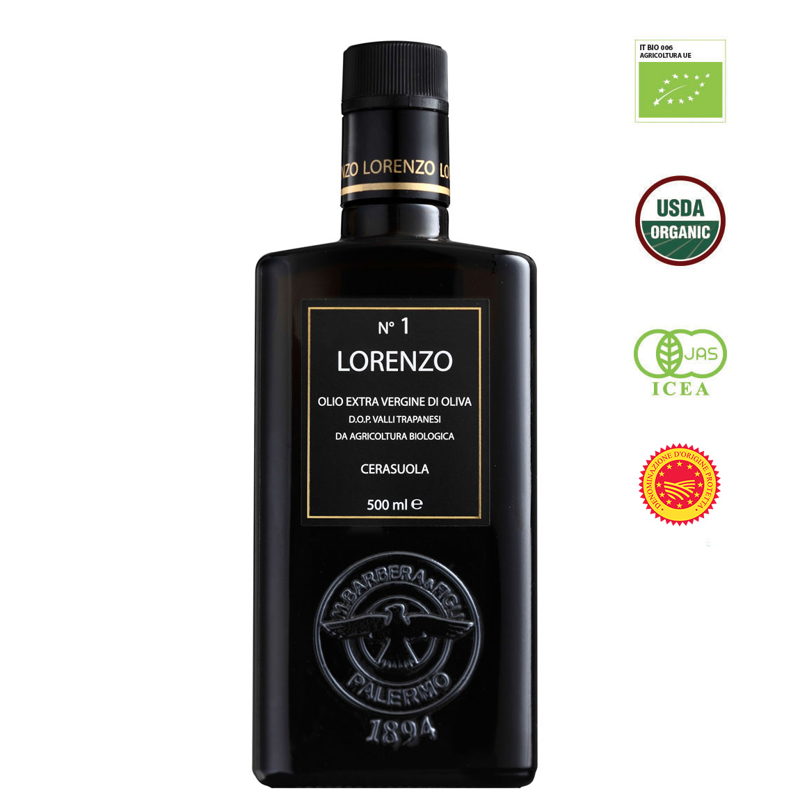 E.V.O. Oil Lorenzo N.1 D.O.P (Sicily) - 500ml