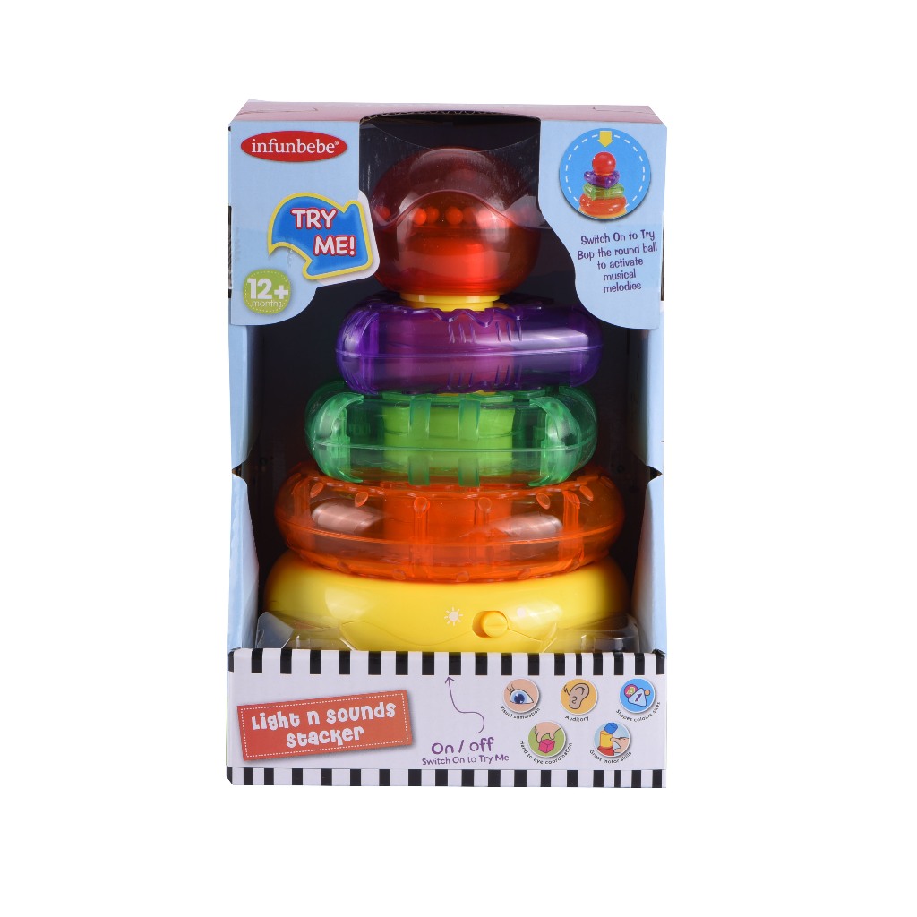 Wel-B x Infunbebe Light n Sounds Stacker (ห่วงเรียงซ้อน) - ห่วงเรียงซ้อน ของเล่นเด็ก สีสัน มีเสียง
