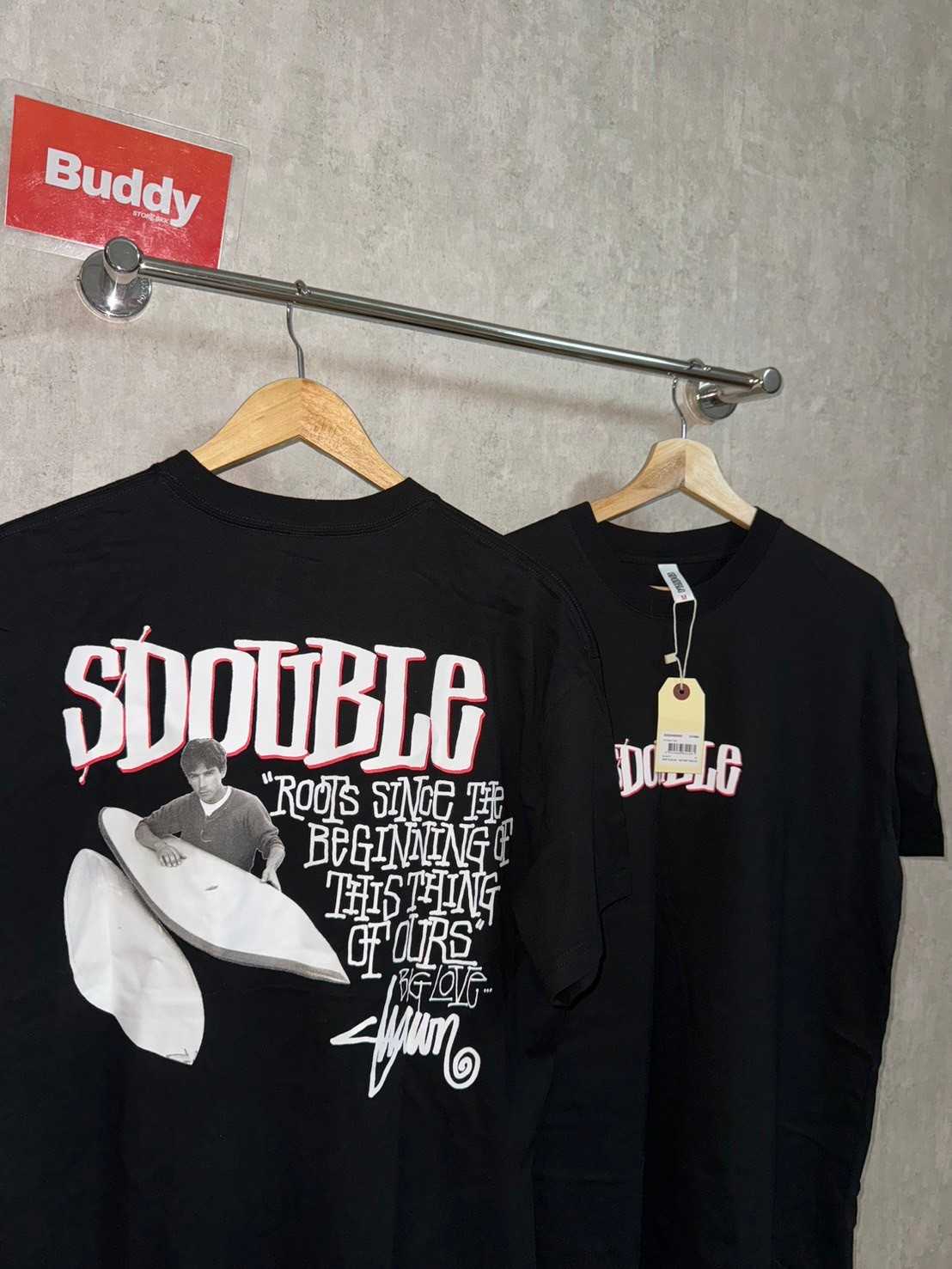 S-DOUBLE Pintails T-Shirt (Black/Washed Blue)