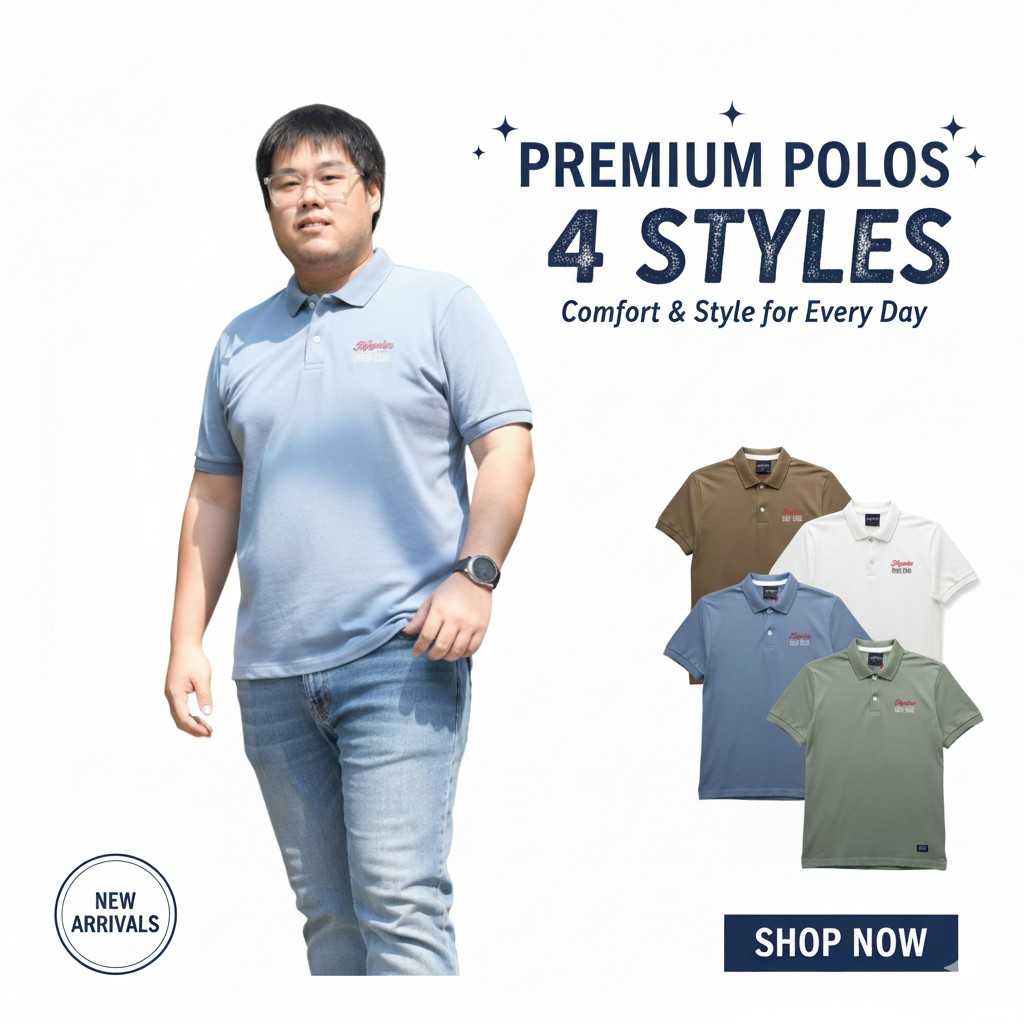 เสื้อโปโลไซส์ใหญ่ Polo เสื้อผู้ชายอ้วน แฟชั่น #NR68120 ไซส์ใหญ่ 2XL , 3XL , 4XL