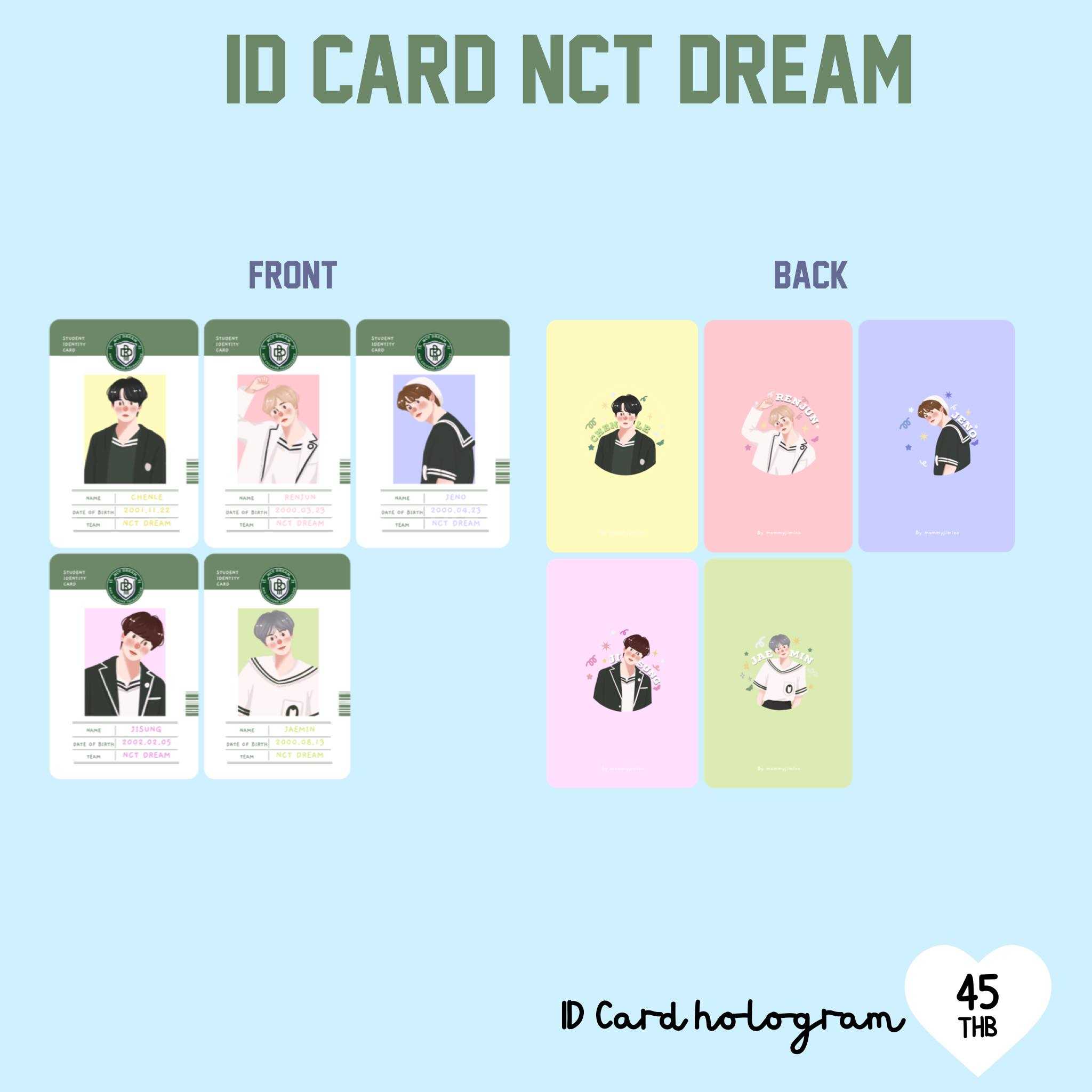 ID Card Hologram NCT DREAM Back to school