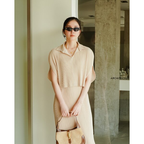 2MUAY รุ่น GJO5276 เสื้อคลุมพลีทคุณภาพ THICK COLLAR CAPE PLEATED CARDIGAN 7 สี FREE SIZE
