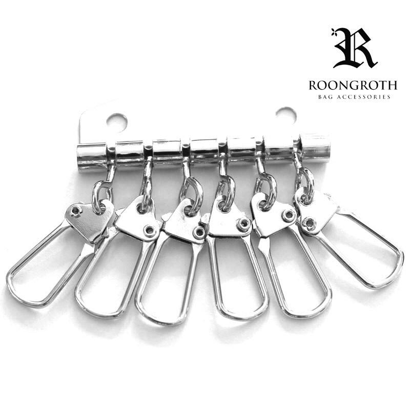 (2ชิ้น : ชิ้นละ 25฿)แผงกุญแจ 6 ห่วง สีเงิน #แผงกุญแจ